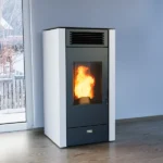 Vit pelletkamin 12 kW med fjärrkontroll – Stove Canadian - Bild 4